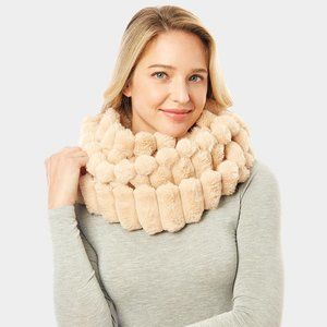 Beige Soft Faux Fur Infinity Scarf